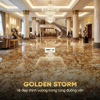 Đá Granite Golden Storm – Vẻ đẹp thịnh vượng trong từng đường vân