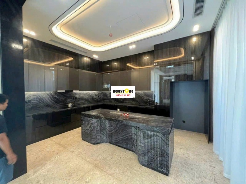 Đá Marble Đen Vân Gỗ