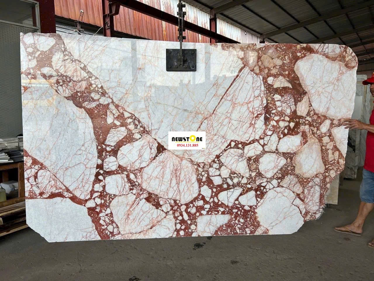 Đá Marble Calacatta Bordeaux