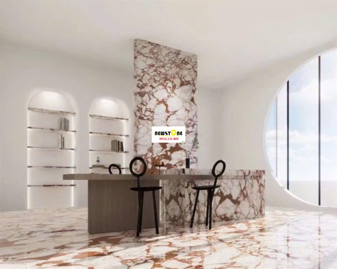 Đá Marble Calacatta Bordeaux