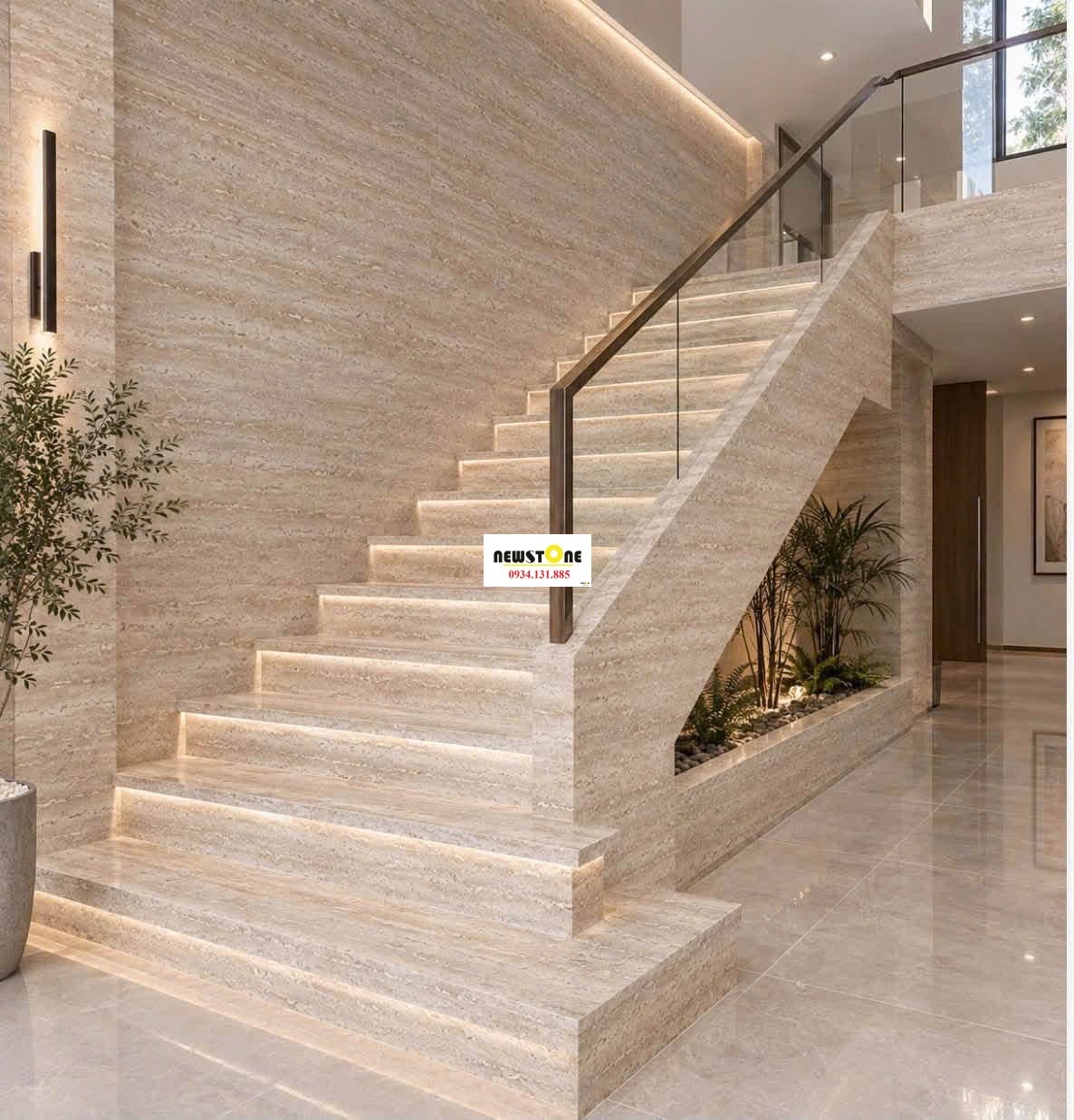 Đá Nung Kết Travertino Ivory Nhám